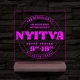 Nyitvatartás számokkal (weboldalcím+telefonszám) 20 cm fa talppal 7 színű 3D led lámpa