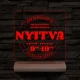 Nyitvatartás számokkal (weboldalcím+telefonszám) 20 cm fa talppal 7 színű 3D led lámpa