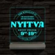 Nyitvatartás számokkal (weboldalcím+telefonszám) 20 cm fa talppal 7 színű 3D led lámpa