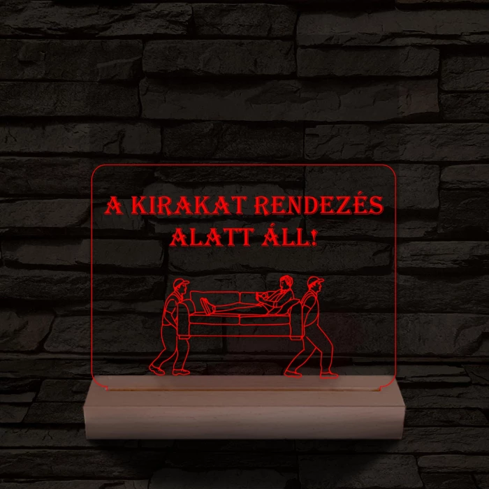 A kirakat rendezés alatt áll 20 cm fa talppal 7 színű 3D led lámpa