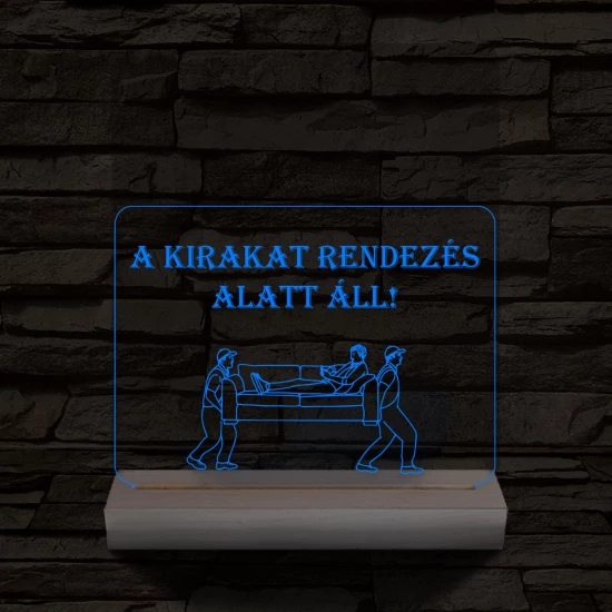 A kirakat rendezés alatt áll 20 cm fa talppal 7 színű 3D led lámpa