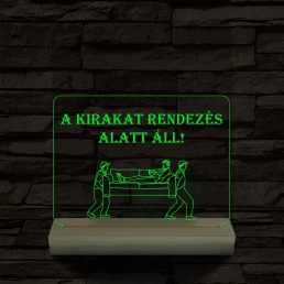 A kirakat rendezés alatt áll 20 cm fa talppal 7 színű 3D led lámpa