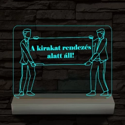 Kirakat rendezés alatt 20 cm fa talppal 7 színű 3D led lámpa