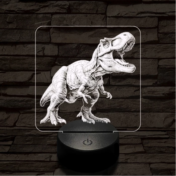 A zsarnokgyík ordítása 7 színű valósághű 3D led lámpa