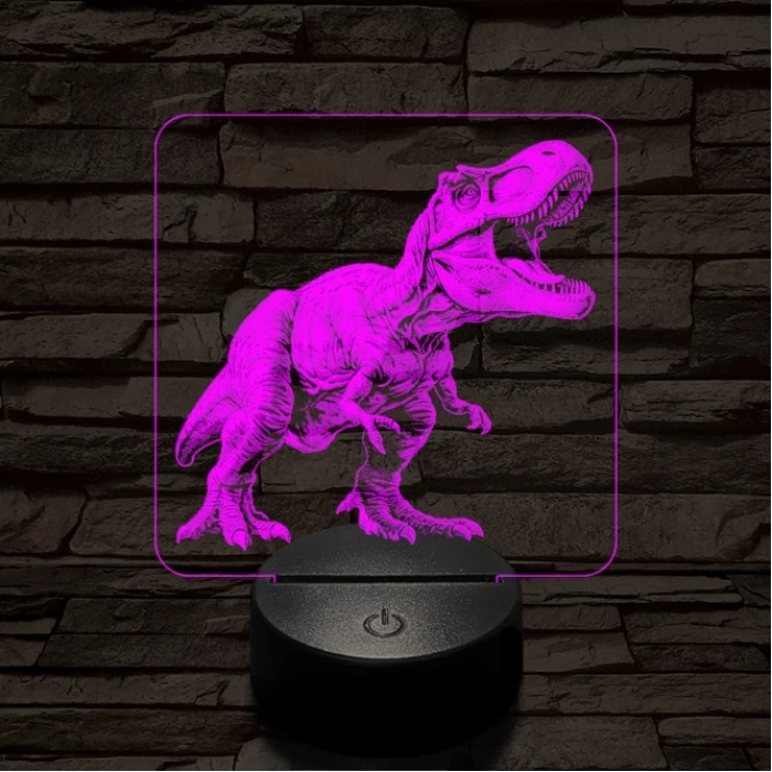 A zsarnokgyík ordítása 7 színű valósághű 3D led lámpa