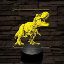 A zsarnokgyík ordítása 7 színű valósághű 3D led lámpa