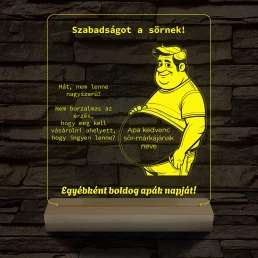 Szabadságot a sörnek személyre szabott 20 cm fa talppal 7 színű 3D led lámpa