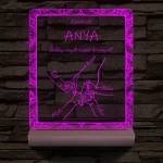 Anyák napja személyre szabott fatalppal 7 színű 3D led lámpa