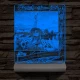 Egyedi fotógravírozás egyedi szöveggel, virágos kerettel fatalppal 7 színű 3D led lámpa