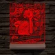 Egyedi fotógravírozás egyedi szöveggel, virágos kerettel fatalppal 7 színű 3D led lámpa