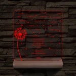 Pitypangos osztálytábla személyre szabott fa talppal 7 színű 3D led lámpa