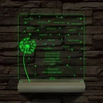 Pitypangos osztálytábla személyre szabott fa talppal 7 színű 3D led lámpa