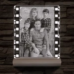 Egyedi fotógravírozás film negatívos kerettel fatalpban 7 színű 3D led lámpa