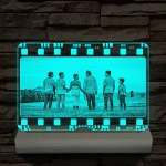 Egyedi fotógravírozás film negatívos kerettel fatalpban 7 színű 3D led lámpa