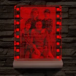 Egyedi fotógravírozás film negatívos kerettel fatalpban 7 színű 3D led lámpa