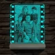 Egyedi fotógravírozás film negatívos kerettel fatalpban 7 színű 3D led lámpa