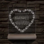 Szív alakú rózsás egyedi idézet fa talp 7 színű 3D led lámpa