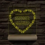 Szív alakú rózsás egyedi idézet fa talp 7 színű 3D led lámpa