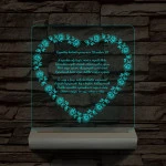 Szív alakú rózsás egyedi idézet fa talp 7 színű 3D led lámpa