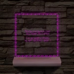 Rózsakeretes szövegbeírós grafika fa talppal 7 színű 3D led lámpa