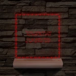 Rózsakeretes szövegbeírós grafika fa talppal 7 színű 3D led lámpa