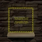 Rózsakeretes szövegbeírós grafika fa talppal 7 színű 3D led lámpa