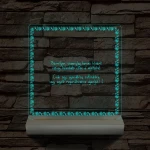 Rózsakeretes szövegbeírós grafika fa talppal 7 színű 3D led lámpa