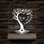 Egyedi monogramok személyre szabott fatalppal 7 színű 3D led lámpa