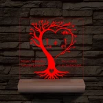 Egyedi monogramok személyre szabott fatalppal 7 színű 3D led lámpa