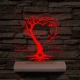 Egyedi monogramok személyre szabott fatalppal 7 színű 3D led lámpa