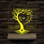 Egyedi monogramok személyre szabott fatalppal 7 színű 3D led lámpa