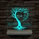 Egyedi monogramok személyre szabott fatalppal 7 színű 3D led lámpa