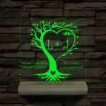 Egyedi monogramok személyre szabott fatalppal 7 színű 3D led lámpa