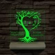 Egyedi monogramok személyre szabott fatalppal 7 színű 3D led lámpa