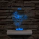 Cross-motoros személyre szabott fatalppal 7 színű 3D led lámpa