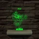 Cross-motoros személyre szabott fatalppal 7 színű 3D led lámpa