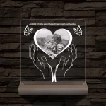Szívérintés szív-alakú személyre szabott 20 cm fatalppal 7 színű 3D led lámpa