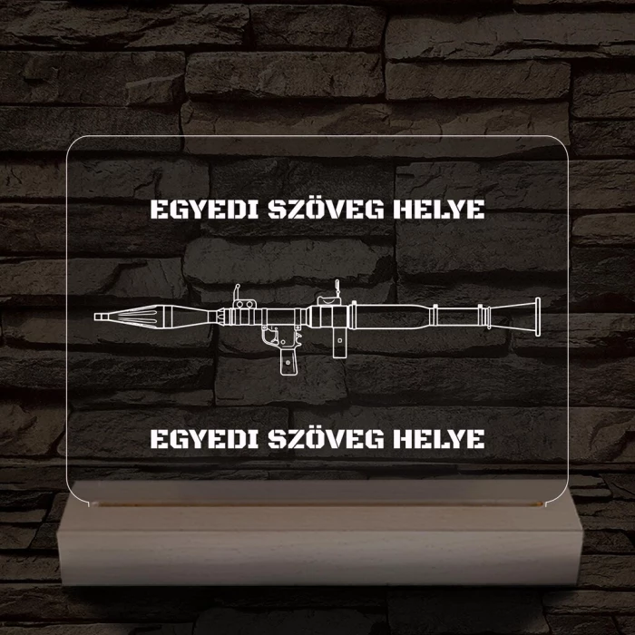 Fegyverek személyre szabott fatalppal 7 színű 3D led lámpa