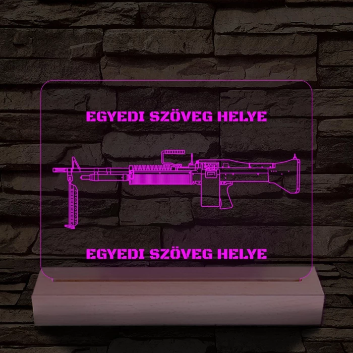 Fegyverek személyre szabott fatalppal 7 színű 3D led lámpa