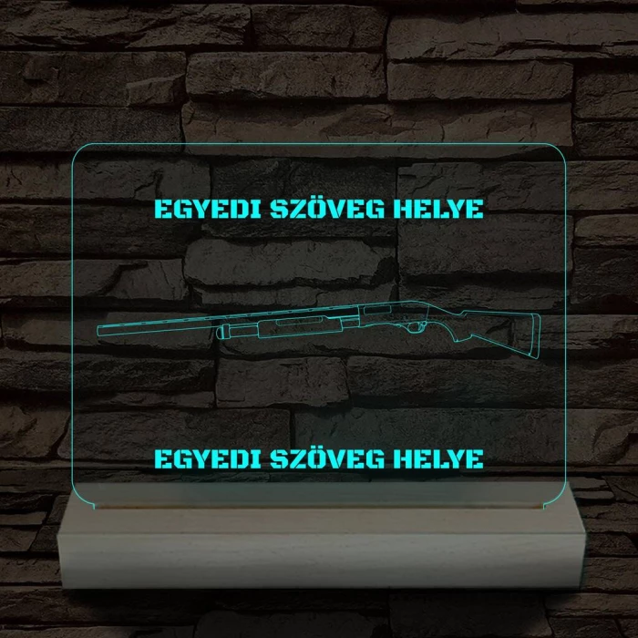 Fegyverek személyre szabott fatalppal 7 színű 3D led lámpa