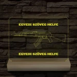 Fegyverek személyre szabott fatalppal 7 színű 3D led lámpa
