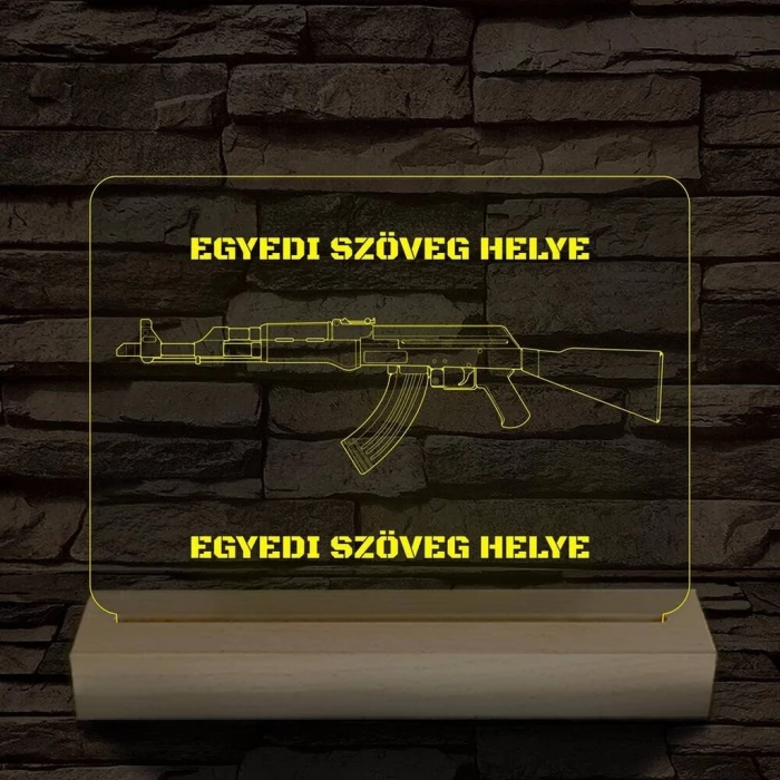 Fegyverek személyre szabott fatalppal 7 színű 3D led lámpa