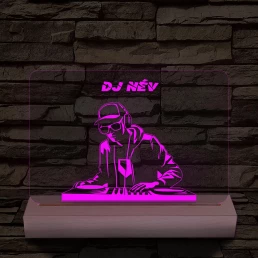 Egyedi neves DJ  személyre szabott fatalppal 7 színű 3D led lámpa