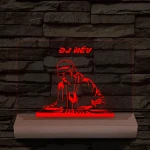 Egyedi neves DJ  személyre szabott fatalppal 7 színű 3D led lámpa