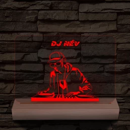 Egyedi neves DJ  személyre szabott fatalppal 7 színű 3D led lámpa