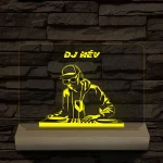 Egyedi neves DJ  személyre szabott fatalppal 7 színű 3D led lámpa