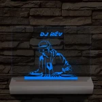 Egyedi neves DJ  személyre szabott fatalppal 7 színű 3D led lámpa