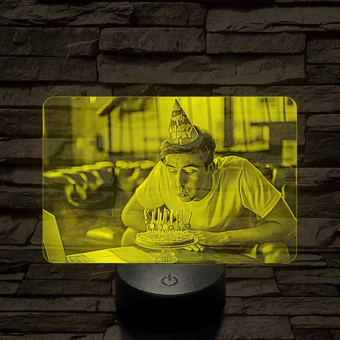 Kedves születésnapi ajándék nőknek és férfiaknak 7 színű 3D led lámpa