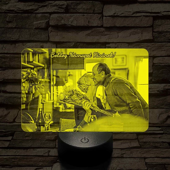 Névnapi meglepetés nőknek és férfiaknak 7 színű 3D led lámpa