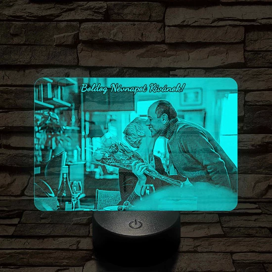 Névnapi meglepetés nőknek és férfiaknak 7 színű 3D led lámpa